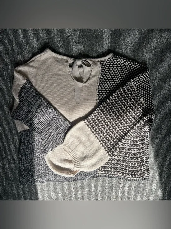 Blu Pepper Colorblock Patchwork Knit Sweater – Size L - Picture 4 of 5